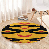 Hawaii Ahu Ula Inspired Round Carpet Black Version LT05 - Polynesian Pride
