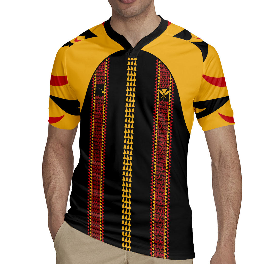 Hawaii Ahu Ula Inspired Rugby Jersey Black Version LT05 - Polynesian Pride