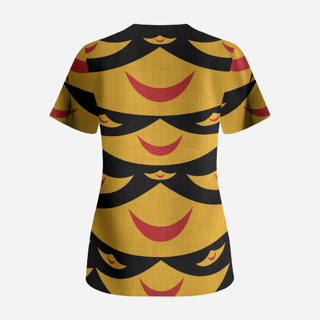 Hawaii Ahu Ula Inspired Scrub Top Black Version
