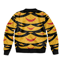 Hawaii Ahu Ula Inspired Sleeve Zip Bomber Jacket Black Version LT05 - Polynesian Pride