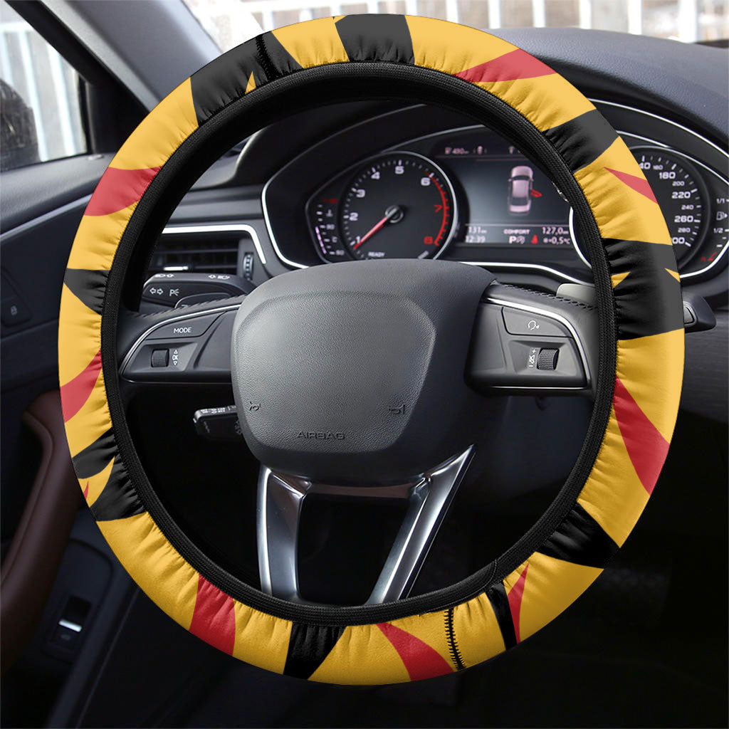 Hawaii Ahu Ula Inspired Steering Wheel Cover Black Version LT05 - Polynesian Pride