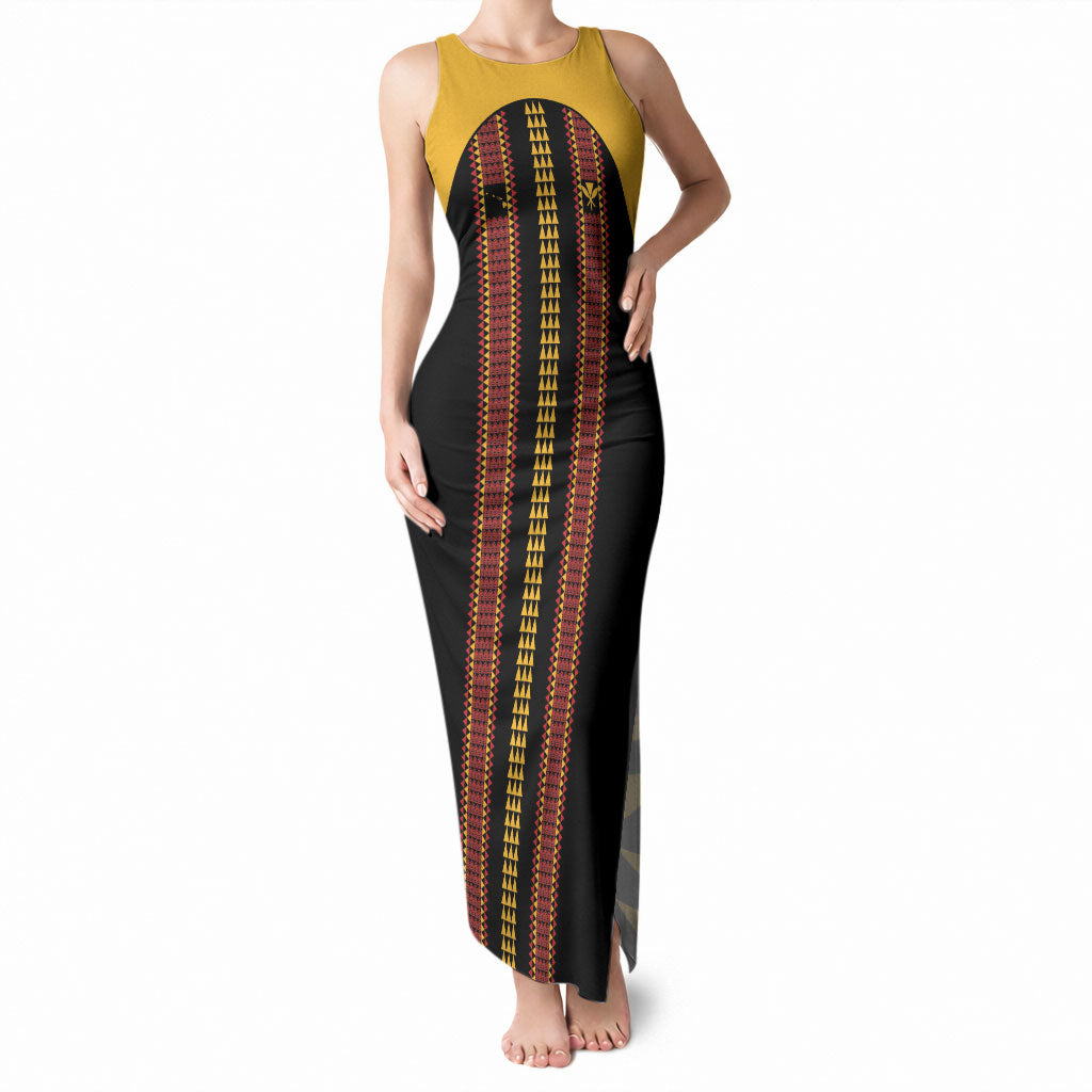 Hawaii Ahu Ula Inspired Tank Maxi Dress Black Version LT05 Women Black - Polynesian Pride