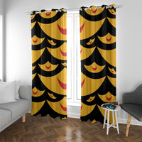 Hawaii Ahu Ula Inspired Window Curtain Black Version LT05 With Grommets Black - Polynesian Pride