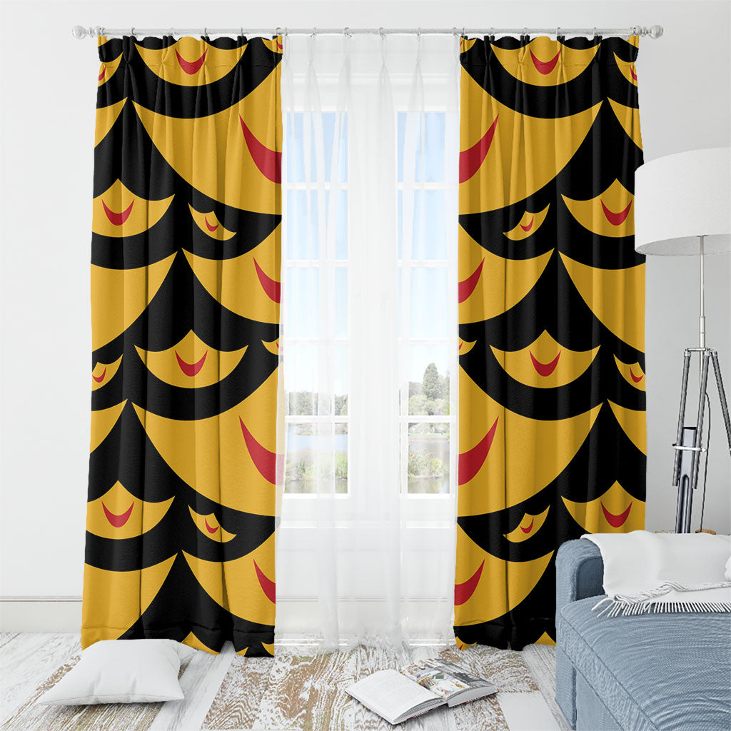 Hawaii Ahu Ula Inspired Window Curtain Black Version LT05 - Polynesian Pride