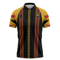 Hawaii Ahu Ula Inspired Zipper Polo Shirt Black Version