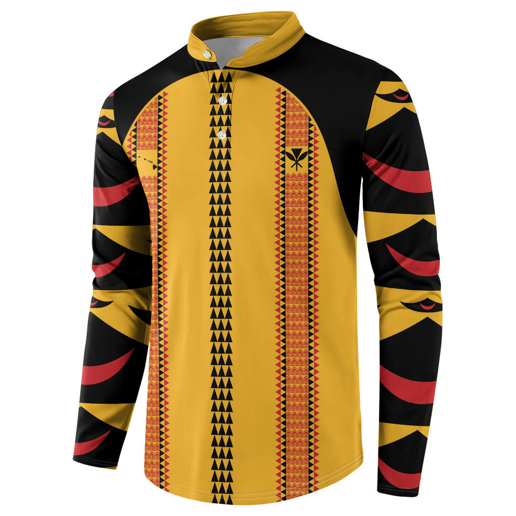 Hawaii Ahu Ula Inspired Button Sweatshirt Yellow Version