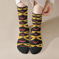 Hawaii Ahu Ula Inspired Crew Socks Yellow Version