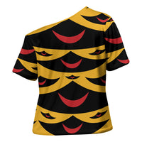 Hawaii Ahu Ula Inspired Cross Shoulder Shirt Yellow Version