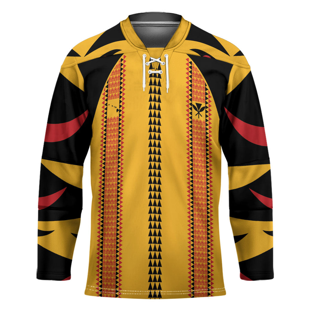Hawaii Ahu Ula Inspired Hockey Jersey Yellow Version