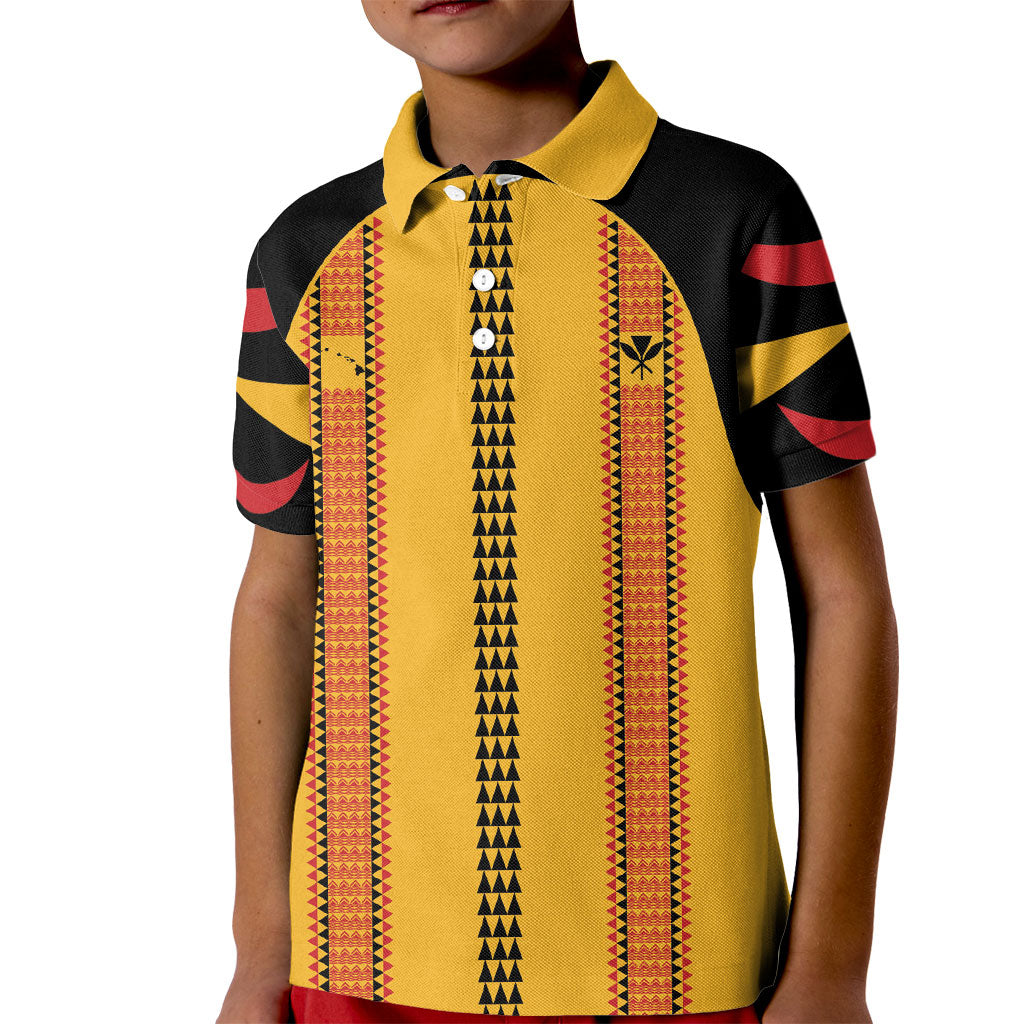 Hawaii Ahu Ula Inspired Kid Polo Shirt Yellow Version LT05 Kid Yellow - Polynesian Pride