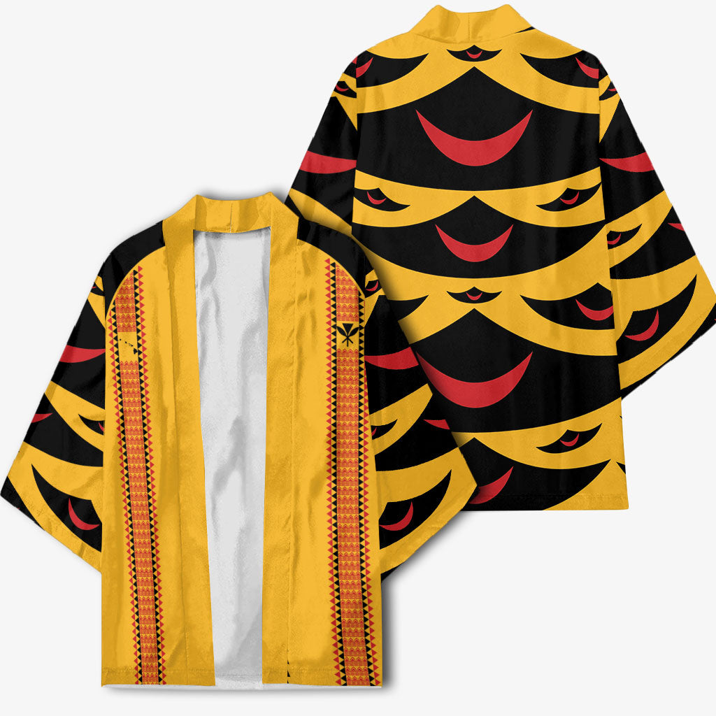 Hawaii Ahu Ula Inspired Kimono Yellow Version