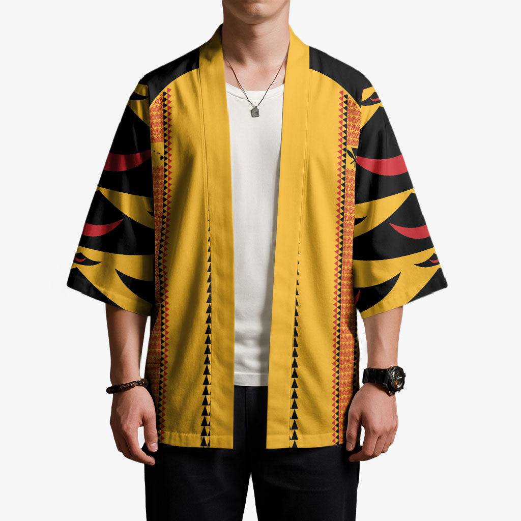Hawaii Ahu Ula Inspired Kimono Yellow Version