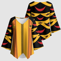 Hawaii Ahu Ula Inspired Kimono Sleeve Blouse Yellow Version