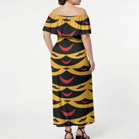 Hawaii Ahu Ula Inspired Off Shoulder Maxi Dress Yellow Version