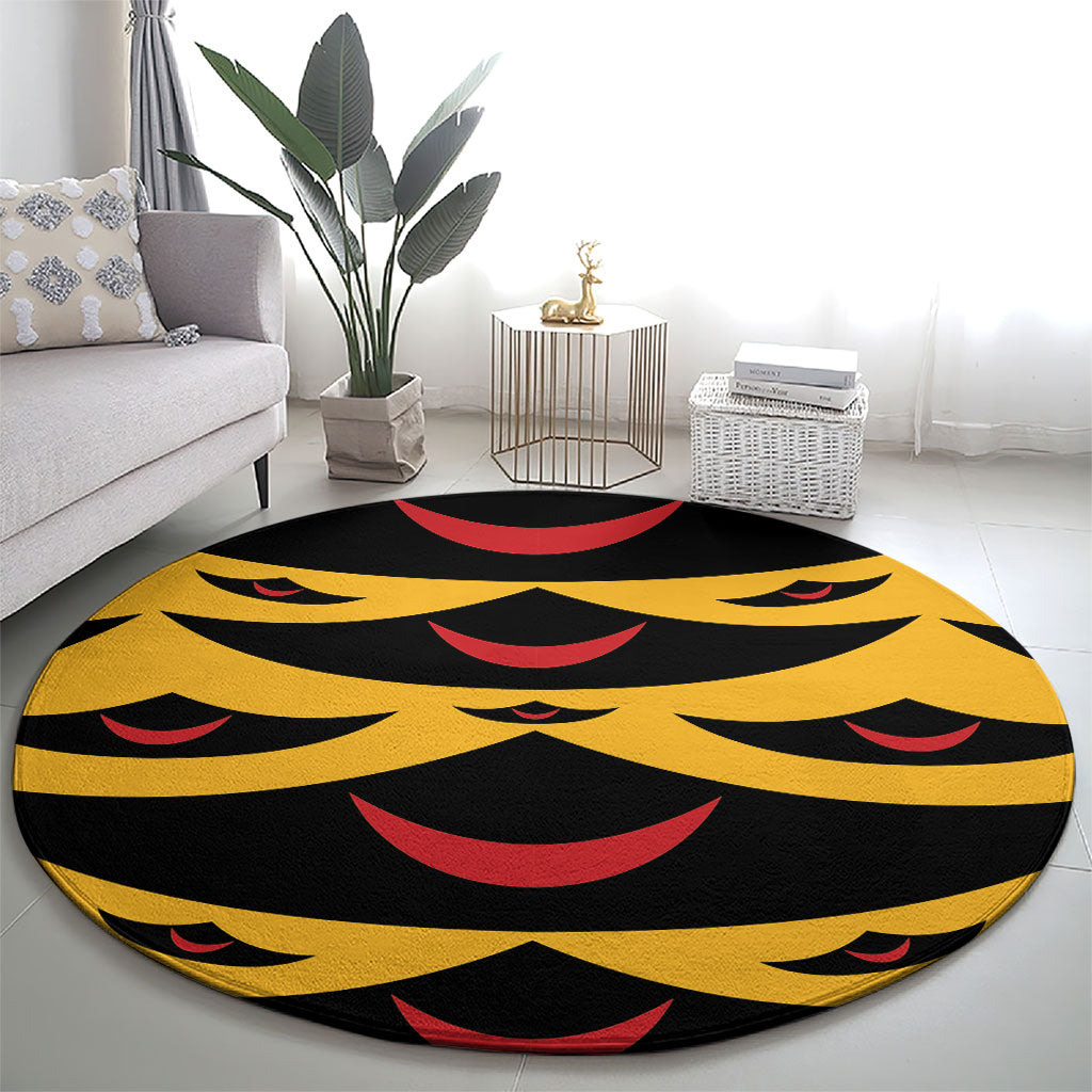 Hawaii Ahu Ula Inspired Round Carpet Yellow Version
