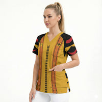 Hawaii Ahu Ula Inspired Scrub Top Yellow Version