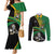 Custom New Zealand And South Africa Rugby Couples Matching Mermaid Dress and Long Sleeve Button Shirt 2023 Springboks Combine All Black Silver Fern LT05 Green - Polynesian Pride