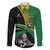 Custom New Zealand And South Africa Rugby Family Matching Long Sleeve Bodycon Dress and Hawaiian Shirt 2023 Springboks Combine All Black Silver Fern LT05 Dad's Shirt - Long Sleeve Green - Polynesian Pride