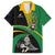 Custom New Zealand And South Africa Rugby Family Matching Short Sleeve Bodycon Dress and Hawaiian Shirt 2023 Springboks Combine All Black Silver Fern LT05 Dad's Shirt - Short Sleeve Green - Polynesian Pride