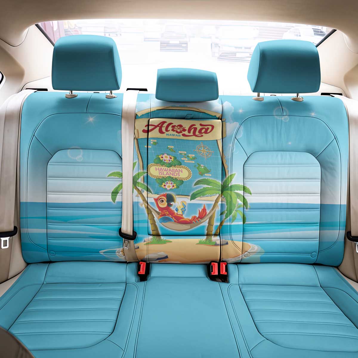Aloha Hawaii Back Car Seat Cover Funny Macaw Parrot Tropical Vibe LT05 - Polynesian Pride