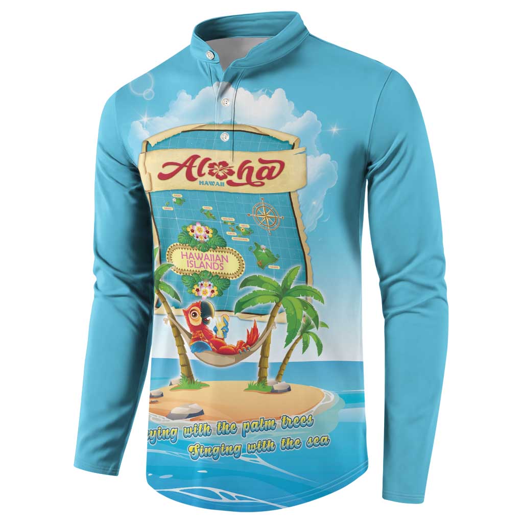 Aloha Hawaii Button Sweatshirt Funny Macaw Parrot Tropical Vibe LT05 - Polynesian Pride