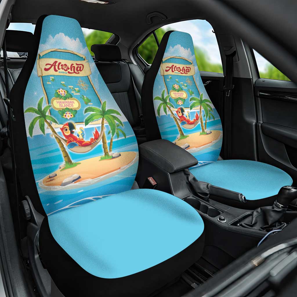 Aloha Hawaii Car Seat Cover Funny Macaw Parrot Tropical Vibe LT05 One Size Blue - Polynesian Pride