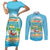 Aloha Hawaii Couples Matching Short Sleeve Bodycon Dress and Long Sleeve Button Shirt Funny Macaw Parrot Tropical Vibe