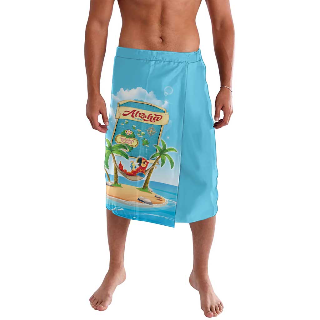 Aloha Hawaii Lavalava Funny Macaw Parrot Tropical Vibe LT05 Blue - Polynesian Pride
