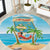 Aloha Hawaii Round Carpet Funny Macaw Parrot Tropical Vibe