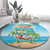 Aloha Hawaii Round Carpet Funny Macaw Parrot Tropical Vibe