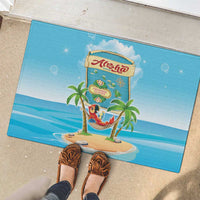 Aloha Hawaii Rubber Doormat Funny Macaw Parrot Tropical Vibe LT05 - Polynesian Pride