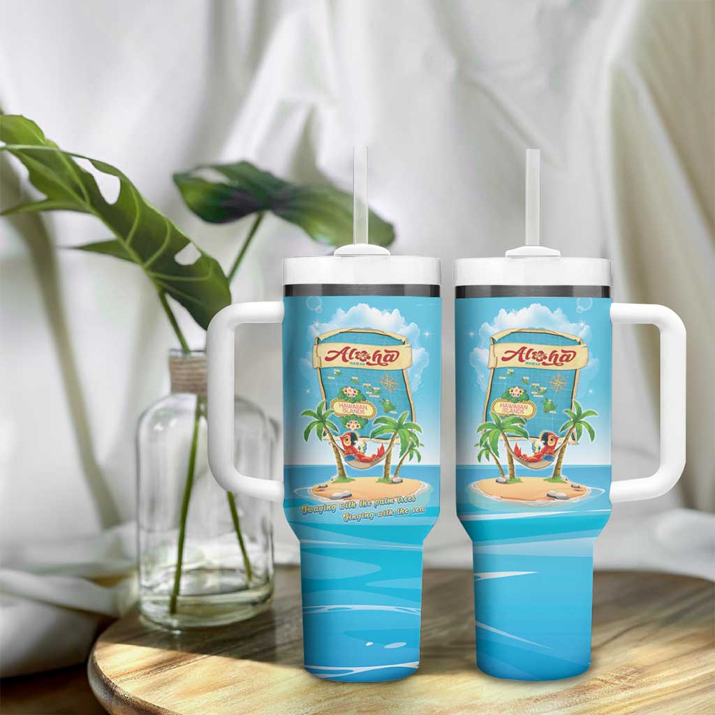 Aloha Hawaii Tumbler With Handle Funny Macaw Parrot Tropical Vibe LT05 - Polynesian Pride