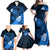 Personalised Hawaii State Motto Family Matching Off Shoulder Maxi Dress and Hawaiian Shirt Hawaiian Tribal Blue Hammerhead Shark LT05 - Polynesian Pride