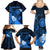 Personalised Hawaii State Motto Family Matching Summer Maxi Dress and Hawaiian Shirt Hawaiian Tribal Blue Hammerhead Shark LT05 - Polynesian Pride