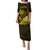 Personalised Hawaii State Motto Puletasi Hawaiian Tribal Gold Hammerhead Shark LT05 Long Dress Gold - Polynesian Pride