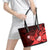 Hawaii State Motto Leather Tote Bag Hawaiian Tribal Red Hammerhead Shark LT05 - Polynesian Pride