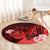 Hawaii State Motto Round Carpet Hawaiian Tribal Red Hammerhead Shark LT05 - Polynesian Pride