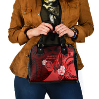Hawaii State Motto Shoulder Handbag Hawaiian Tribal Red Hammerhead Shark LT05 - Polynesian Pride