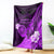 Hawaii State Motto Blanket Hawaiian Tribal Purple Hammerhead Shark LT05 Purple - Polynesian Pride