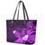 Hawaii State Motto Leather Tote Bag Hawaiian Tribal Purple Hammerhead Shark LT05 - Polynesian Pride