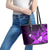 Hawaii State Motto Leather Tote Bag Hawaiian Tribal Purple Hammerhead Shark LT05 - Polynesian Pride