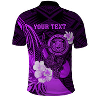 Personalised Hawaii State Motto Polo Shirt Hawaiian Tribal Purple Hammerhead Shark LT05 - Polynesian Pride