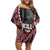 Aotearoa Waitangi Day Family Matching Off Shoulder Short Dress and Hawaiian Shirt Maori Warrior Tribal Tattoo