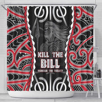 Aotearoa Waitangi Day Shower Curtain Maori Warrior Tribal Tattoo LT05 - Polynesian Pride