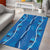 Hawaii Maile Lei Area Rug With Blue Monstera Pattern