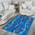 Hawaii Maile Lei Area Rug With Blue Monstera Pattern