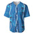 Hawaii Maile Lei Baseball Jersey With Blue Monstera Pattern