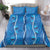 Hawaii Maile Lei Bedding Set With Blue Monstera Pattern