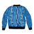 Hawaii Maile Lei Bomber Jacket With Blue Monstera Pattern