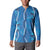 Hawaii Maile Lei Button Sweatshirt With Blue Monstera Pattern